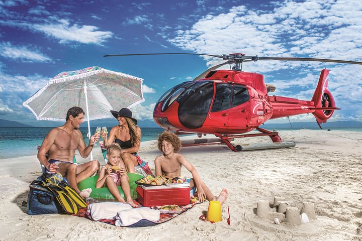 Private Helicopter Tour Reef Island Snorkeling and Gourmet Picnic Lunch - 2032 Olympic Games